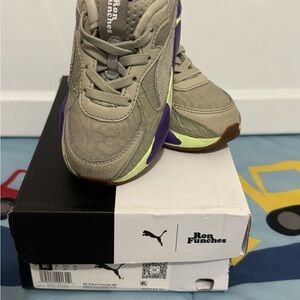 Puma Tan and Purple Sneakers with Cushioned Comfort